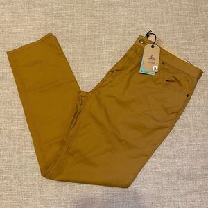 Prana Pants Mens Sz  40x34 Ulterior Embark Brown Khaki Slim Fit Dadcore Casual